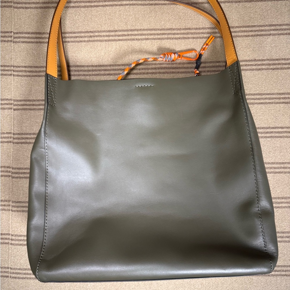 Rag & Bone Olive Green Leather Tote Bag - Picture 4 of 6